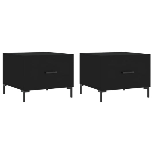 Coffee Tables 2 pcs Black 50x50x40 cm Engineered Wood Coffee Tables 2 pcs Black 50x50x40 cm Engineered Wood