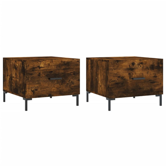 Coffee Tables 2 pcs Smoked Oak 50x50x40 cm Engineered Wood Coffee Tables 2 pcs Smoked Oak 50x50x40 cm Engineered Wood