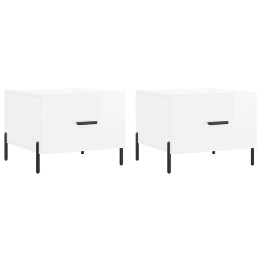 Coffee Tables 2pcs High Gloss White 50x50x40 cm Engineered Wood Coffee Tables 2pcs High Gloss White 50x50x40 cm Engineered Wood
