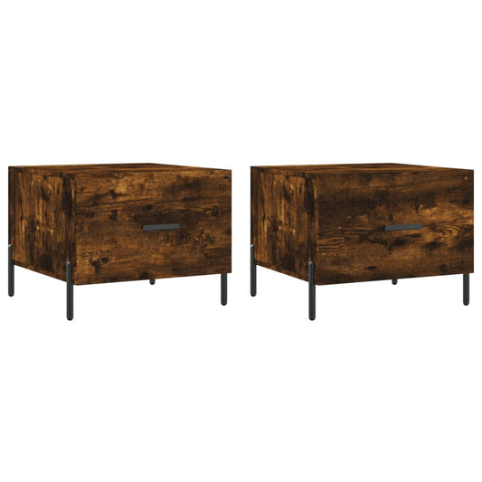 Coffee Tables 2 pcs Smoked Oak 50x50x40 cm Engineered Wood Coffee Tables 2 pcs Smoked Oak 50x50x40 cm Engineered Wood