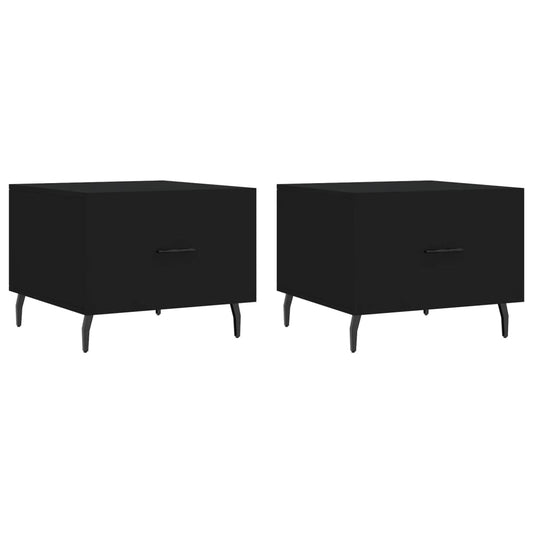 Coffee Tables 2 pcs Black 50x50x40 cm Engineered Wood Coffee Tables 2 pcs Black 50x50x40 cm Engineered Wood