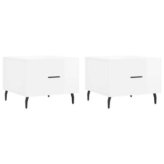 Coffee Tables 2pcs High Gloss White 50x50x40 cm Engineered Wood Coffee Tables 2pcs High Gloss White 50x50x40 cm Engineered Wood