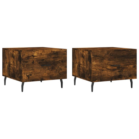 Coffee Tables 2 pcs Smoked Oak 50x50x40 cm Engineered Wood Coffee Tables 2 pcs Smoked Oak 50x50x40 cm Engineered Wood