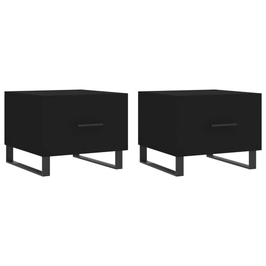 Coffee Tables 2 pcs Black 50x50x40 cm Engineered Wood Coffee Tables 2 pcs Black 50x50x40 cm Engineered Wood