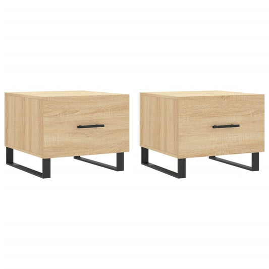 Coffee Tables 2 pcs Sonoma Oak 50x50x40 cm Engineered Wood Coffee Tables 2 pcs Sonoma Oak 50x50x40 cm Engineered Wood
