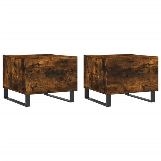 Coffee Tables 2 pcs Smoked Oak 50x50x40 cm Engineered Wood Coffee Tables 2 pcs Smoked Oak 50x50x40 cm Engineered Wood