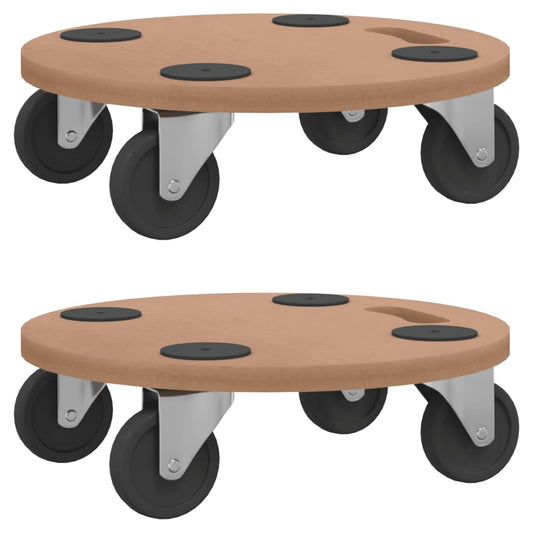 Dolly Trolleys 2 pcs Round Engineered Wood Dolly Trolleys 2 pcs Round Engineered Wood