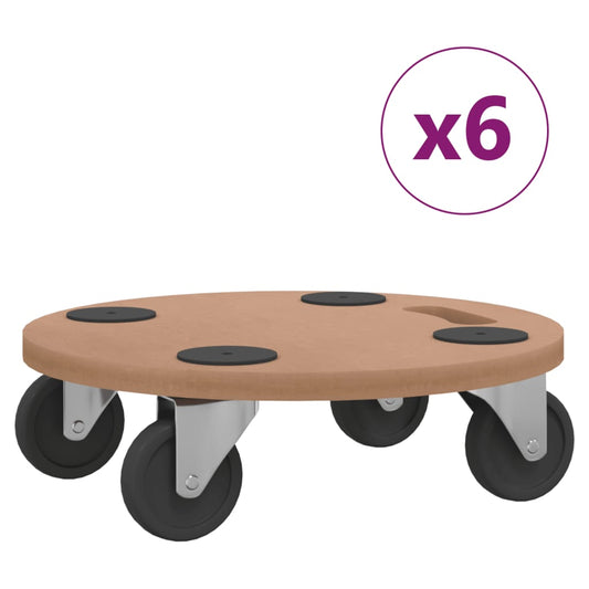 Dolly Trolleys 6 pcs Round Engineered Wood Dolly Trolleys 6 pcs Round Engineered Wood