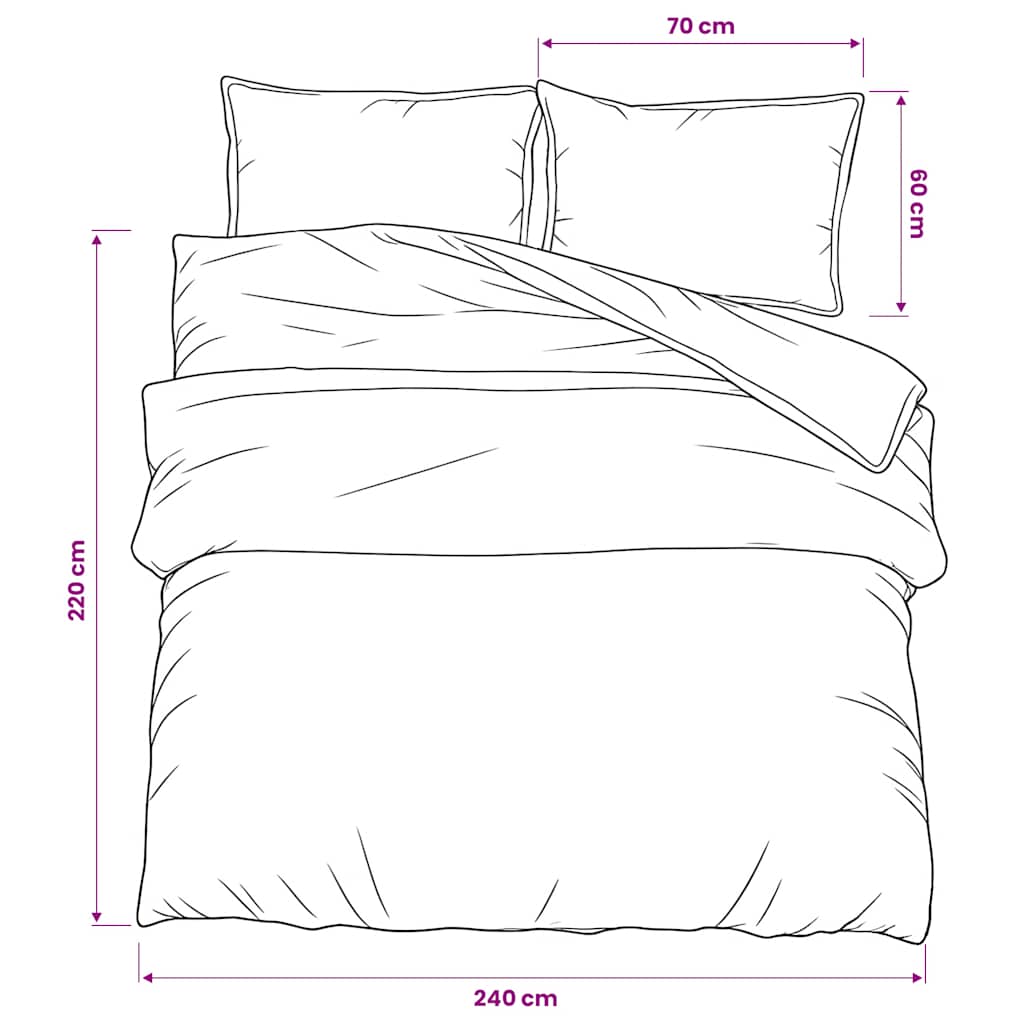 Duvet Cover Set Dark Grey 240x220 cm Cotton
