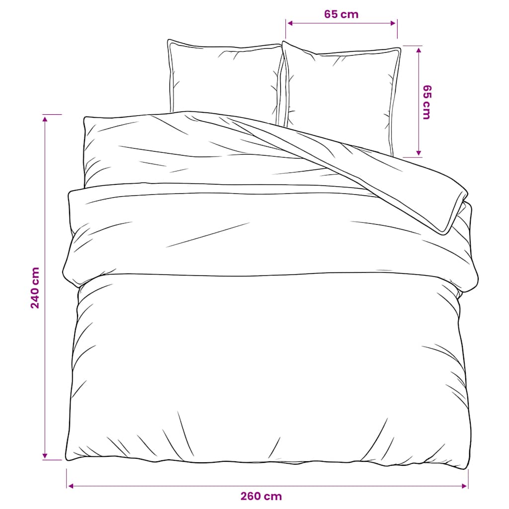 Duvet Cover Set Grey 260x240 cm Cotton