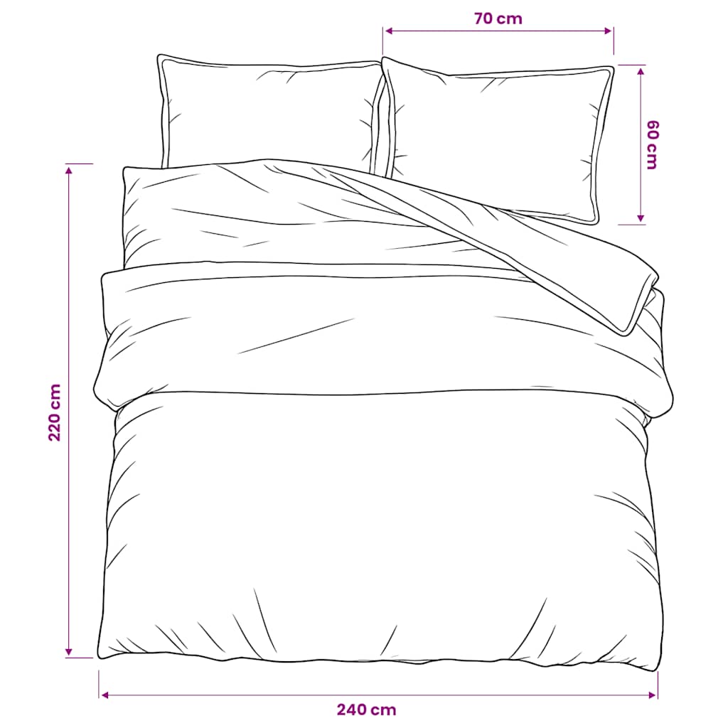 Duvet Cover Set Dark Grey 240x220 cm Cotton
