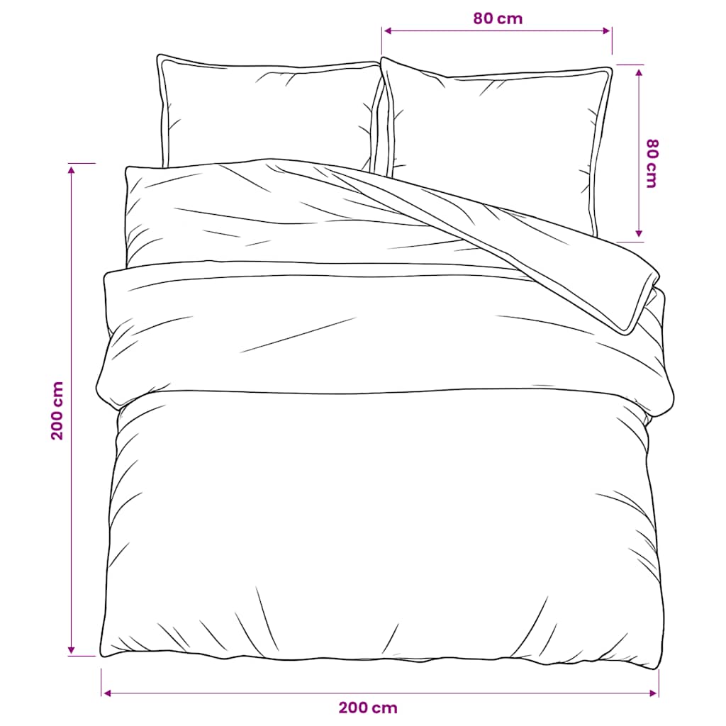 Duvet Cover Set Dark Grey 200x200 cm Cotton