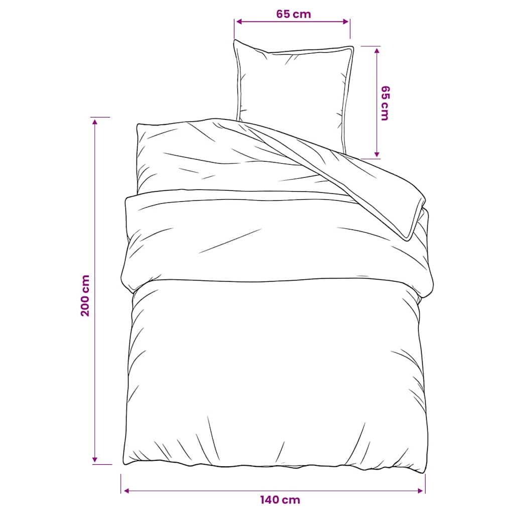 Duvet Cover Set Black and White 140x200 cm Cotton