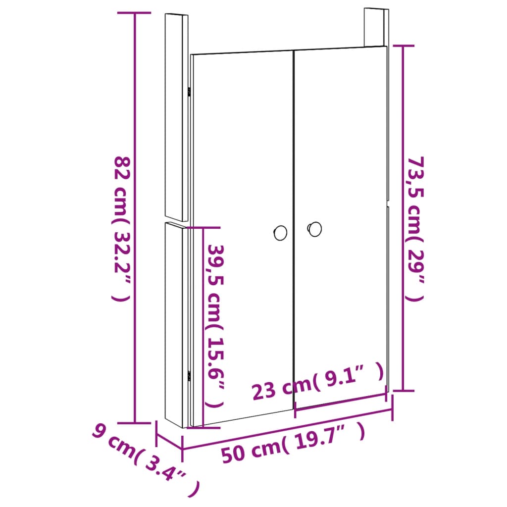 Outdoor Kitchen Doors "MEPPEL" 2 pcs 50x9x82 cm Solid Wood Pine