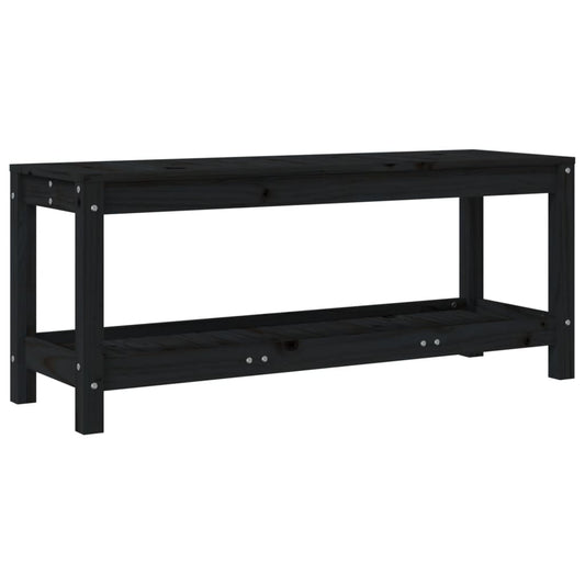 Garden Bench Black 108x35x45 cm Solid Wood Pine Garden Bench Black 108x35x45 cm Solid Wood Pine