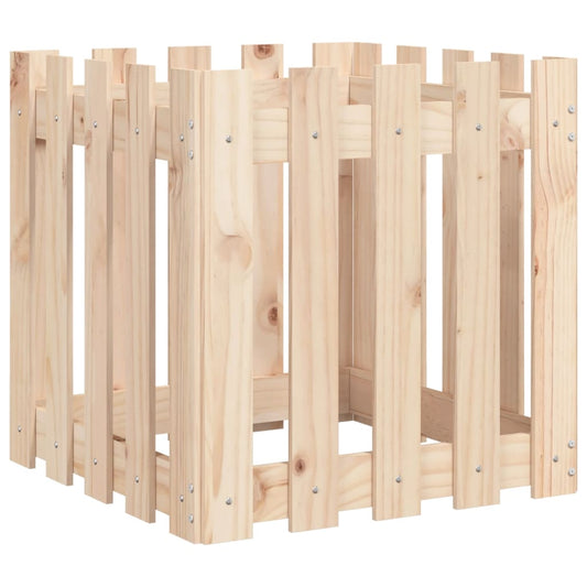 Garden Planter with Fence Design 50x50x50 cm Solid Wood Pine Garden Planter with Fence Design 50x50x50 cm Solid Wood Pine