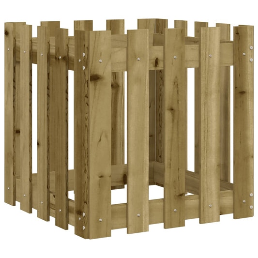 Garden Planter with Fence Design 50x50x50 cm Impregnated Wood Pine Garden Planter with Fence Design 50x50x50 cm Impregnated Wood Pine