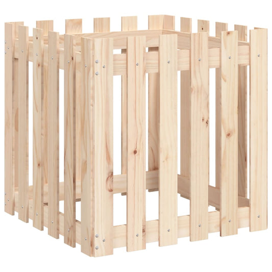 Garden Planter with Fence Design 60x60x60 cm Solid Wood Pine Garden Planter with Fence Design 60x60x60 cm Solid Wood Pine