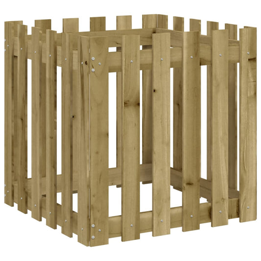 Garden Planter with Fence Design 60x60x60 cm Impregnated Wood Pine Garden Planter with Fence Design 60x60x60 cm Impregnated Wood Pine