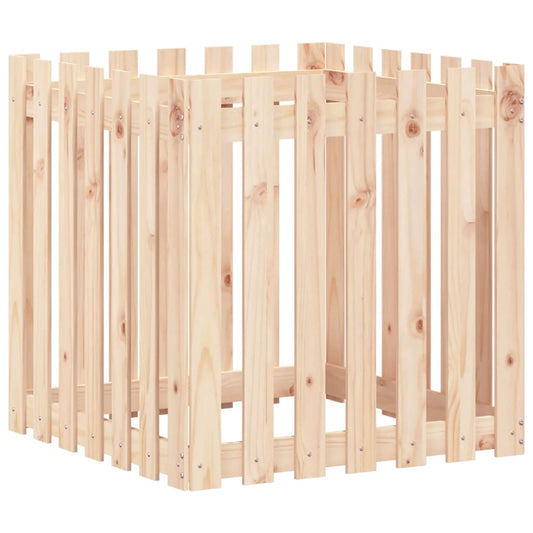 Garden Planter with Fence Design 70x70x70 cm Solid Wood Pine Garden Planter with Fence Design 70x70x70 cm Solid Wood Pine