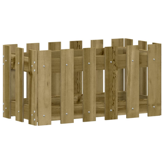 Garden Planter with Fence Design 60x30x30 cm Impregnated Wood Pine Garden Planter with Fence Design 60x30x30 cm Impregnated Wood Pine