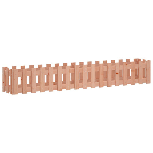 Garden Raised Bed with Fence Design 200x30x30 cm Solid Wood Douglas Garden Raised Bed with Fence Design 200x30x30 cm Solid Wood Douglas