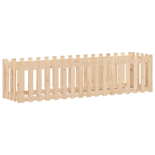 Garden Raised Bed with Fence Design 200x50x50 cm Solid Wood Pine Garden Raised Bed with Fence Design 200x50x50 cm Solid Wood Pine