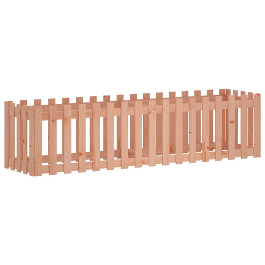 Garden Raised Bed with Fence Design 200x50x50 cm Solid Wood Douglas Garden Raised Bed with Fence Design 200x50x50 cm Solid Wood Douglas