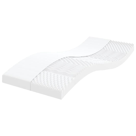 Foam Mattresses 2 pcs White 90x190 cm 7-Zone Hardness 20 ILD Foam Mattresses 2 pcs White 90x190 cm 7-Zone Hardness 20 ILD