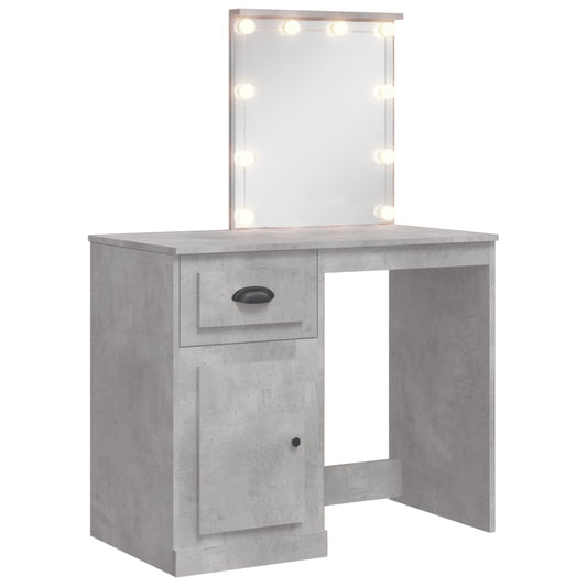 Dressing Table with LED Lights Concrete Grey 90x42x132.5 cm Dressing Table with LED Lights Concrete Grey 90x42x132.5 cm