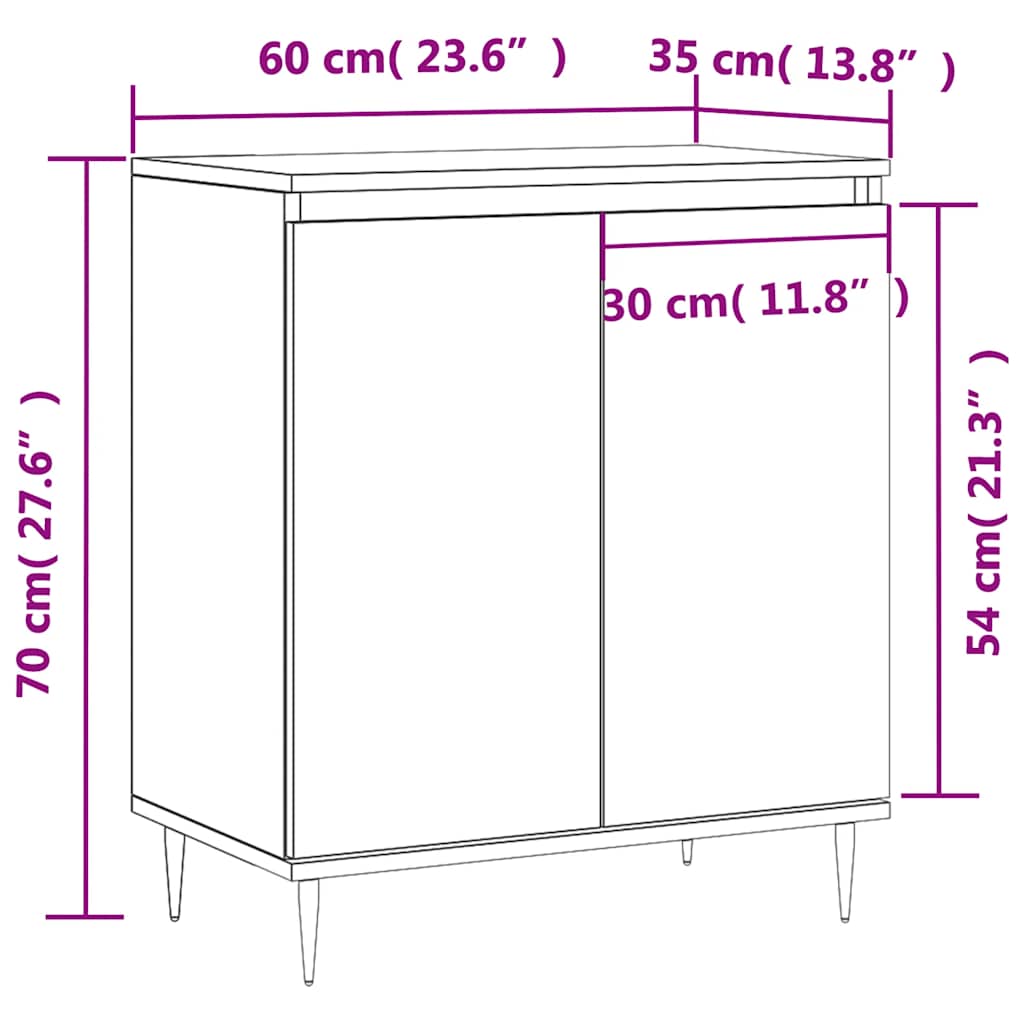 Sideboard Sonoma Oak 60x35x70 cm Engineered Wood