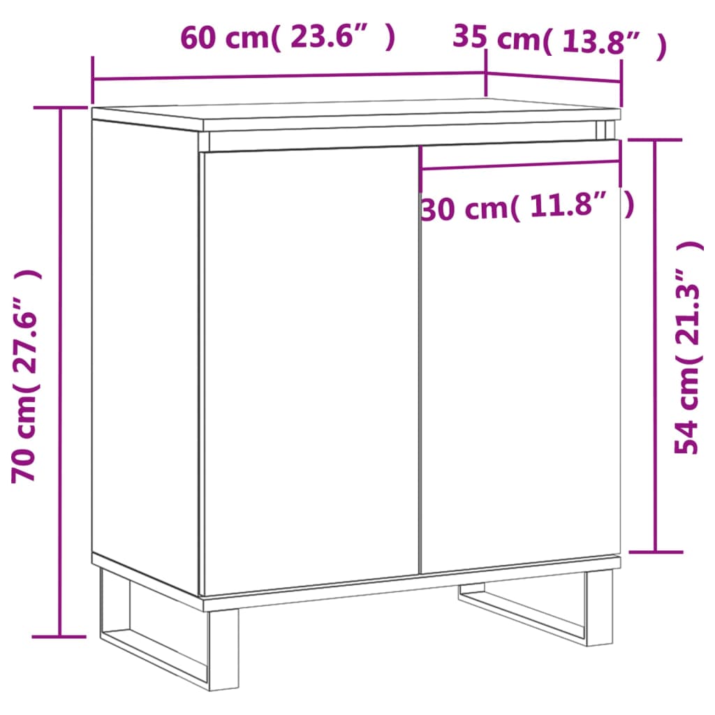 Sideboard Sonoma Oak 60x35x70 cm Engineered Wood