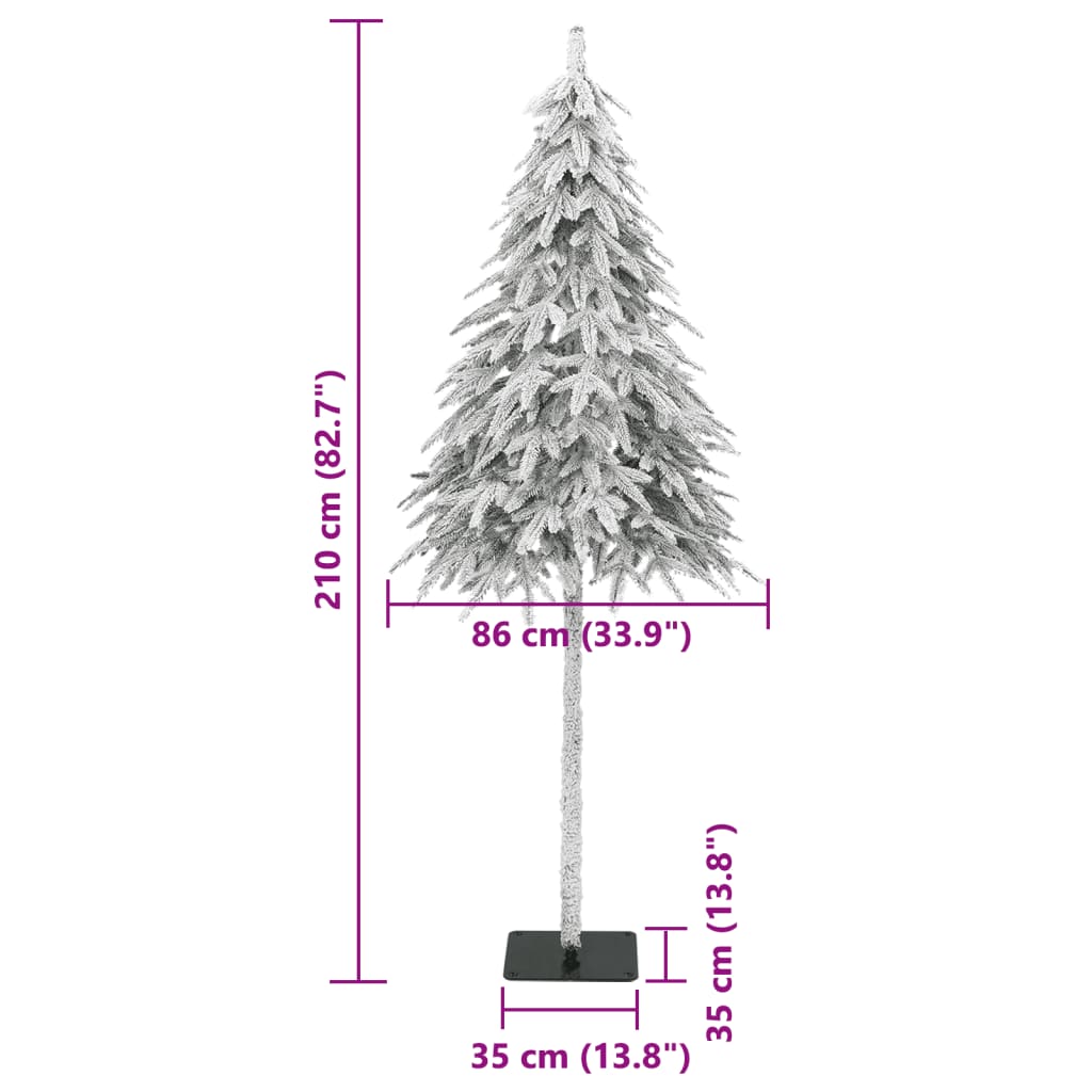 Artificial Christmas Tree with Flocked Snow 210 cm