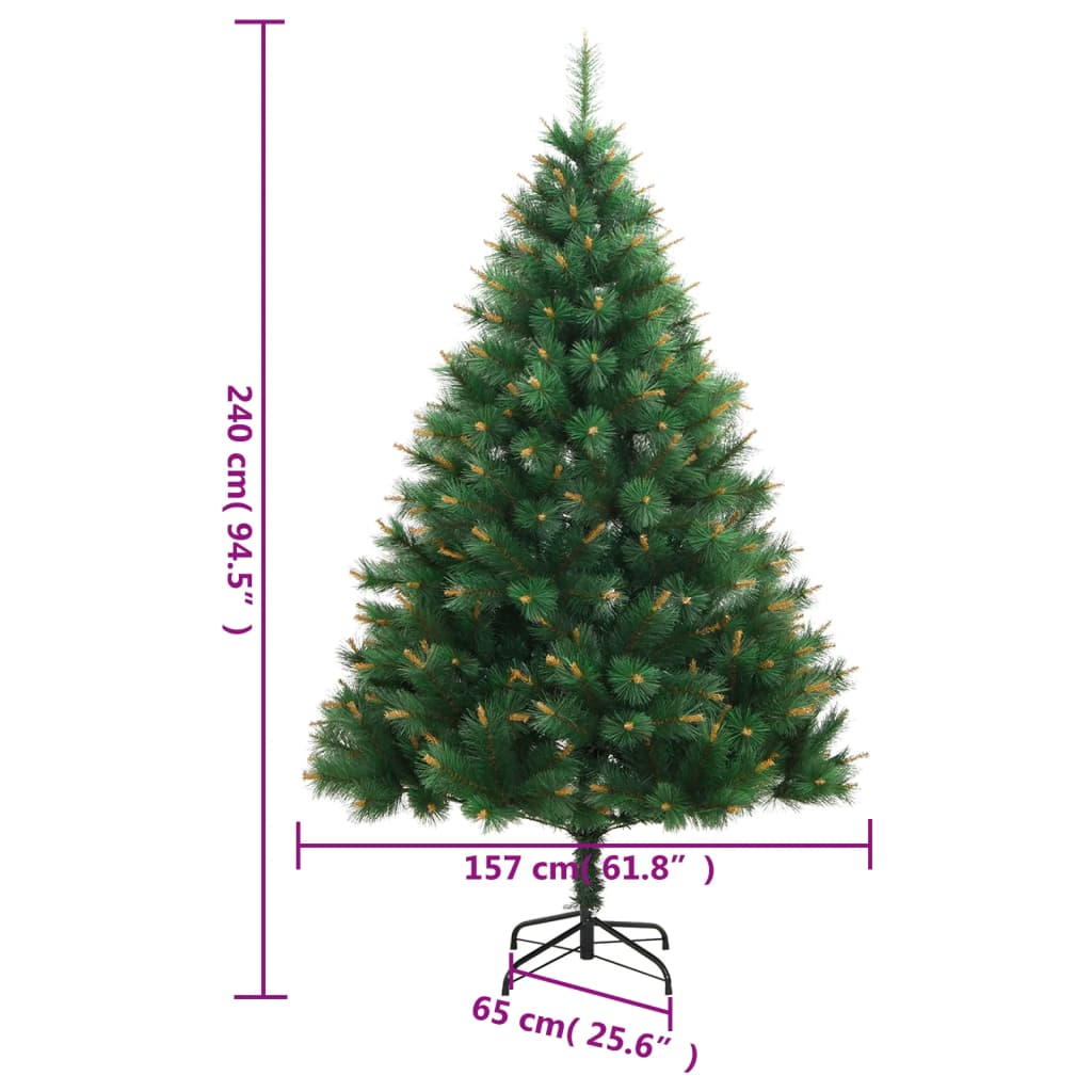 Artificial Hinged Christmas Tree with Stand 240 cm