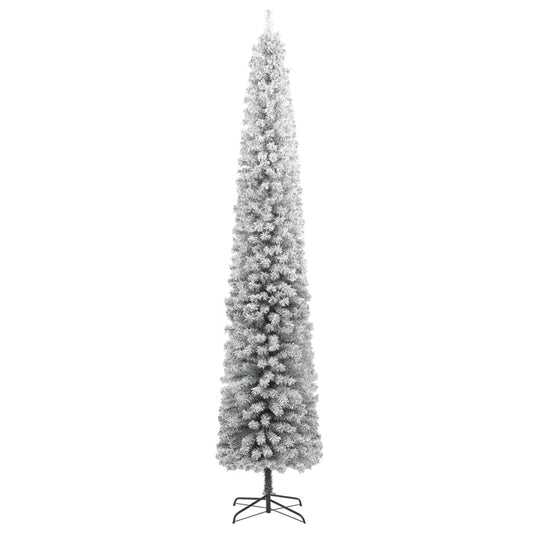Slim Christmas Tree with Stand and Flocked Snow 300 cm PVC Slim Christmas Tree with Stand and Flocked Snow 300 cm PVC