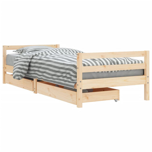 Kids Bed Frame with Drawers 90x200 cm Solid Wood Pine Kids Bed Frame with Drawers 90x200 cm Solid Wood Pine