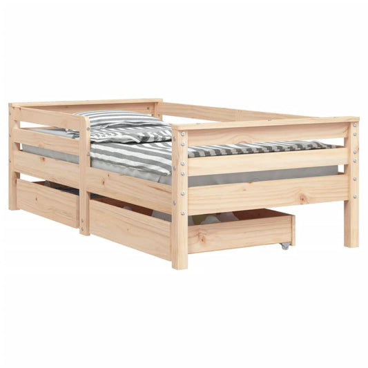 Kids Bed Frame with Drawers 70x140 cm Solid Wood Pine Kids Bed Frame with Drawers 70x140 cm Solid Wood Pine