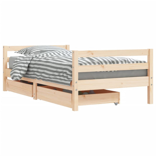 Kids Bed Frame with Drawers 80x160 cm Solid Wood Pine Kids Bed Frame with Drawers 80x160 cm Solid Wood Pine