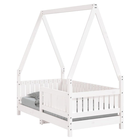 Kids Bed Frame White 70x140 cm Solid Wood Pine Kids Bed Frame White 70x140 cm Solid Wood Pine