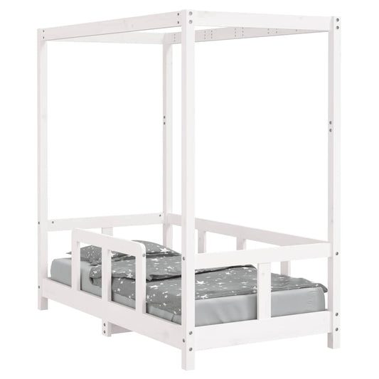 Kids Bed Frame White 70x140 cm Solid Wood Pine Kids Bed Frame White 70x140 cm Solid Wood Pine