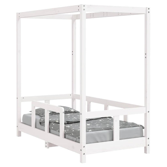 Kids Bed Frame White 70x140 cm Solid Wood Pine Kids Bed Frame White 70x140 cm Solid Wood Pine