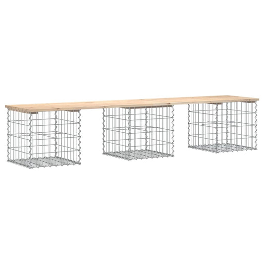 Garden Bench Gabion Design 203x44x42 cm Solid Wood Pine Garden Bench Gabion Design 203x44x42 cm Solid Wood Pine