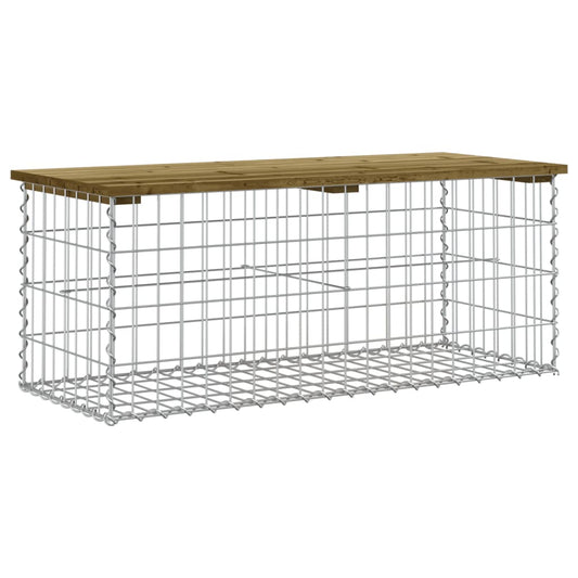 Garden Bench Gabion Design 103x44x42 cm Impregnated Wood Pine Garden Bench Gabion Design 103x44x42 cm Impregnated Wood Pine