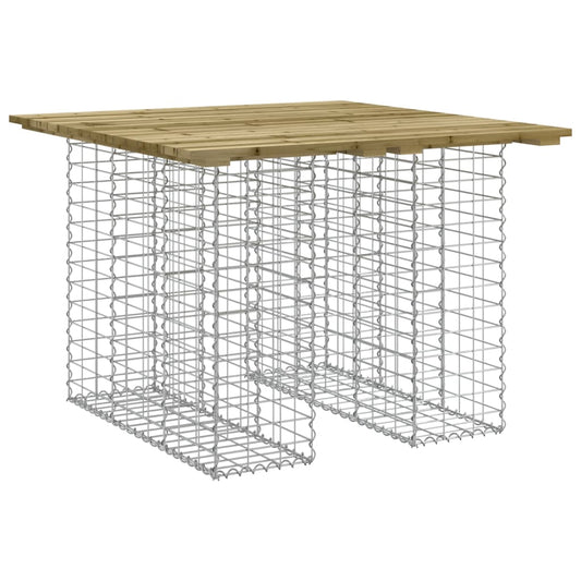 Garden Table Gabion Design 100x102x72 cm Impregnated Wood Pine Garden Table Gabion Design 100x102x72 cm Impregnated Wood Pine