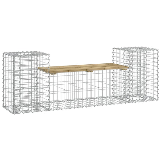 Garden Bench Gabion Design 183x41x60.5 cm Impregnated Wood Pine Garden Bench Gabion Design 183x41x60.5 cm Impregnated Wood Pine
