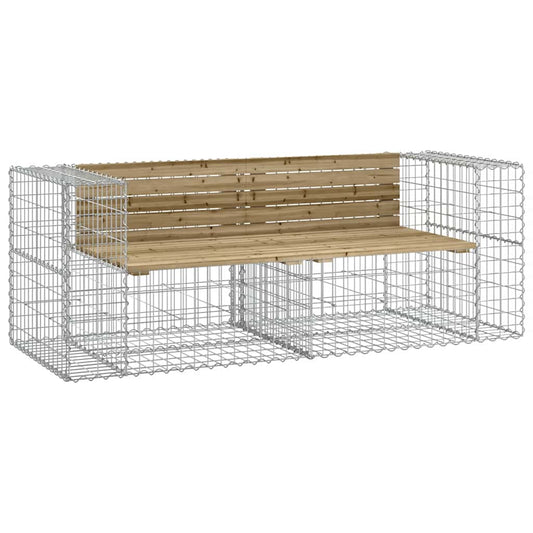 Garden Bench Gabion Design 184x71x65,5 cm Impregnated Wood Pine Garden Bench Gabion Design 184x71x65,5 cm Impregnated Wood Pine