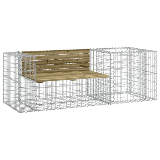 Garden Bench with Gabion Basket Impregnated Wood Pine Garden Bench with Gabion Basket Impregnated Wood Pine