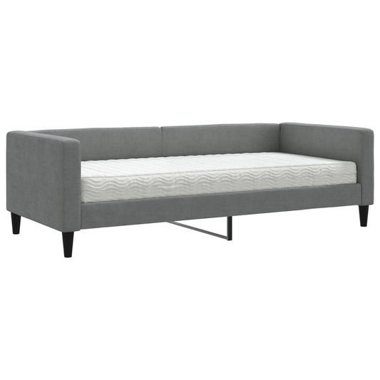 Daybed with Mattress Dark Grey 90x190 cm Fabric Daybed with Mattress Dark Grey 90x190 cm Fabric