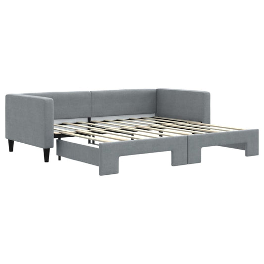 Daybed with Trundle without Mattress Light Grey 90x190 cm Daybed with Trundle without Mattress Light Grey 90x190 cm