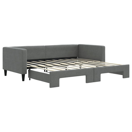 Daybed with Trundle without Mattress Dark Grey 90x190 cm Daybed with Trundle without Mattress Dark Grey 90x190 cm